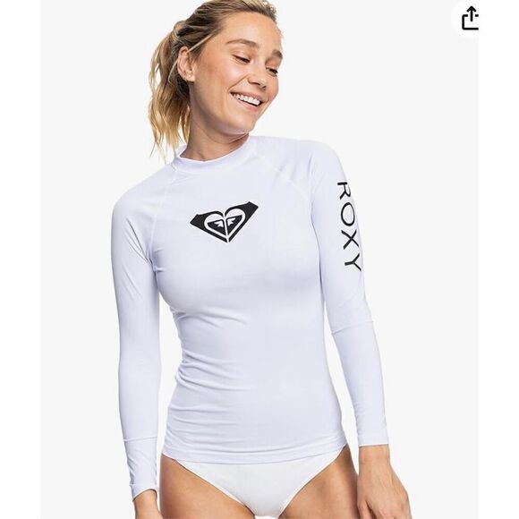 Roxy Girl Standard Whole Hearted Long Sleeve UPF 50 Rashguard - Picture 1 of 6